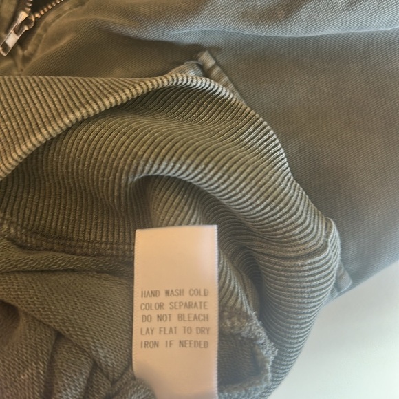 Lelis Collection Cargo Pullover Size L Green Half Zip Long Sleeve Top Cropped - Picture 11 of 13